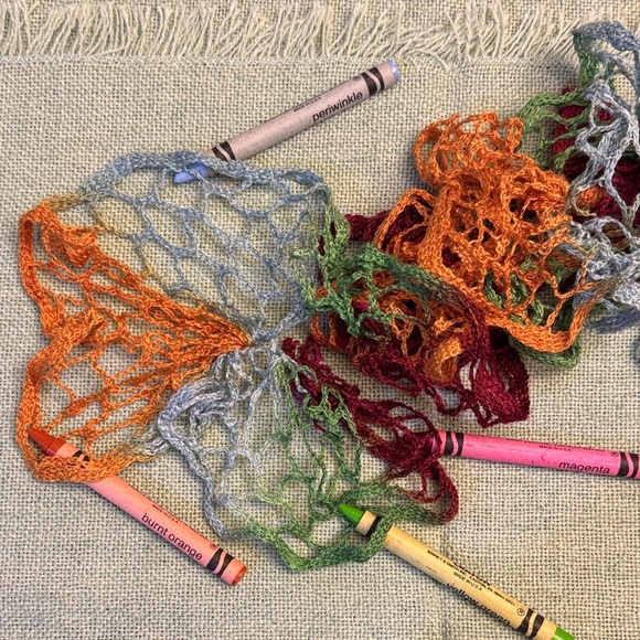 Multi-colored Crochet Ruffled Scarf - Picture 9 of 16